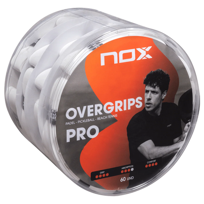 Nox Overgrips PRO white smooth can (60 pcs)