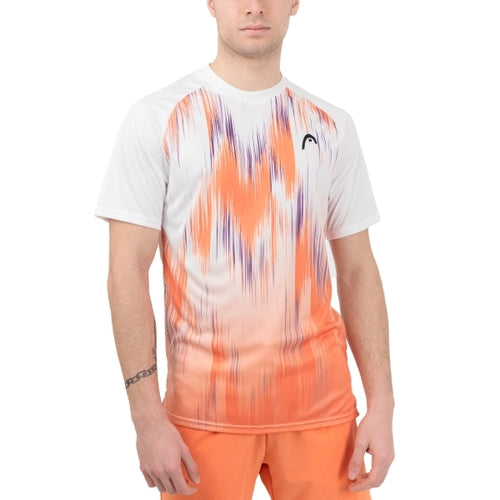 Head Top Spin White Orange T-Shirt